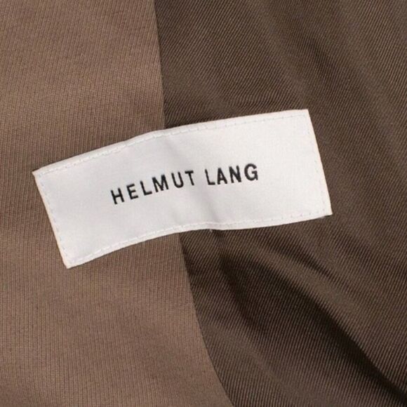 Helmut Lang Sleeveless Cotton Linen Trenchcoat Rain Jacket In Khaki - Picture 6 of 8